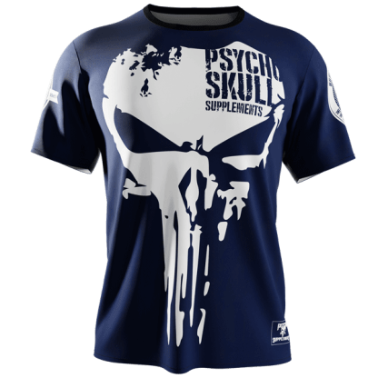 Psycho Skull Hustle Hard - Navy Blue