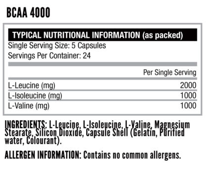 Nutritech - BCAA 4000 120 Caps - Image 2