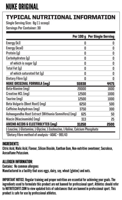 Nutritech - NUKE ORIGINAL 240g - Image 2