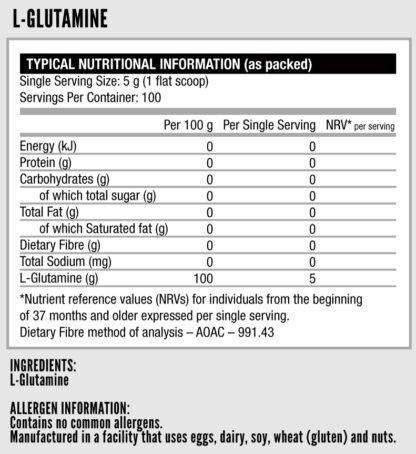 Nutritech - L-GLUTAMINE 500G - Image 2