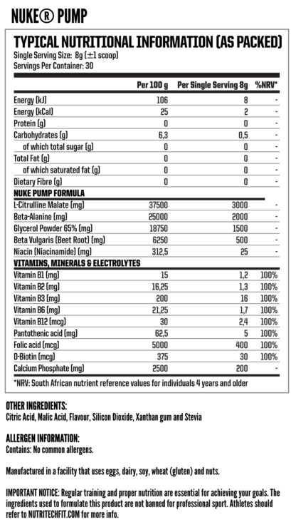 Nutritech - Nuke PUMP 240g - Image 2