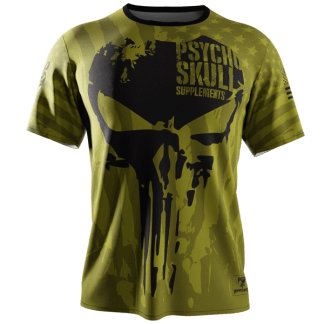 Psycho Skull Hustle Hard - Army Green