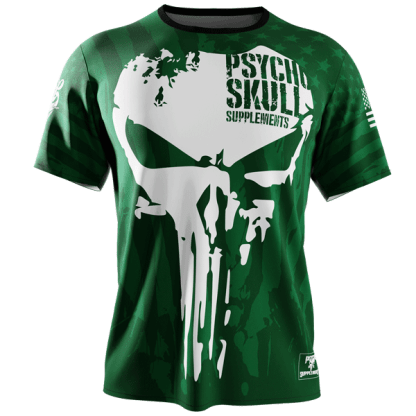 Psycho Skull Hustle Hard - Bottle Green