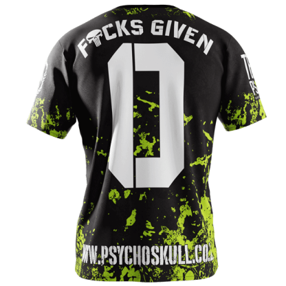 Psycho Skull Zero Fucks - Black & Green - Image 2